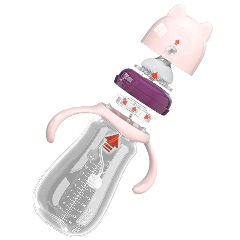 

160ml/240ml/330ml Baby Bottle Milk Feeding Drinking Cup Wide-Caliber Milk Water Drinking Dual-use Bottle P31B