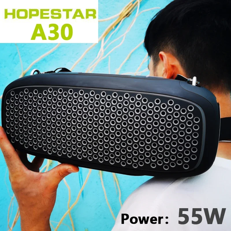 HOPESTAR A30 55 Вт Мощный динамик Bluetooth Портативный IPX6 Водонепроницаемый наружный бас - пушка стойка TWS стерео / TFCA / US - накопитель / AUX