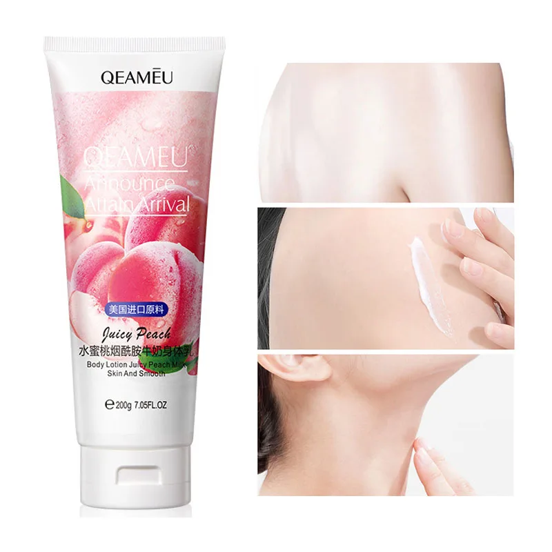 

Отбеливающая искусственная эмульсия персика Ниацинамид питает увлажняющий гладкий аромат осветляет боди крем для ухода за кожей 200 г