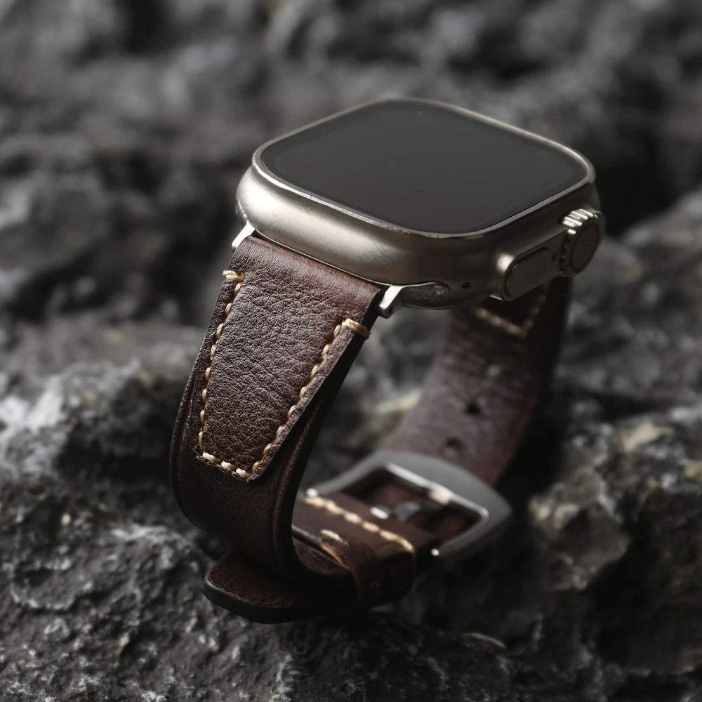 Ремешок ручной работы из натуральной кожи цветной ремешок для Apple Watch iWatch 49 мм 45 44