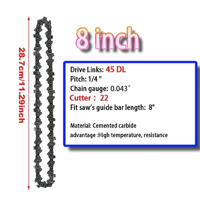 

Цепь для бензопилы 4/6/8 дюймов нержавеющая сталь