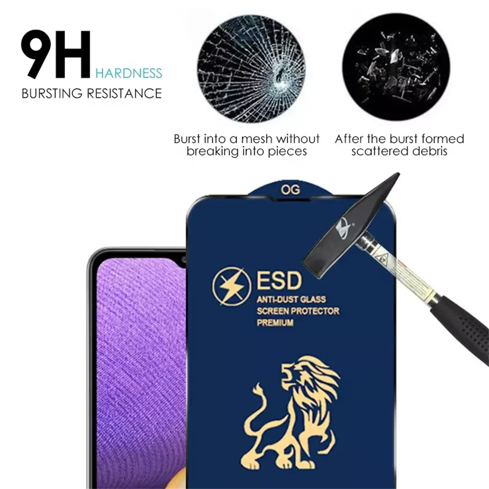 ESD Tempered Glass Full Cover Screen Protector Anti Static Film Explosion For iPhone 14 13 12 11 pro max 6 7 8 plus x xs