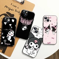 kuromi cute cartoon phone case for iphone 13 12 11 pro max 7 8 6 6s plus se 2020 x xr xs max 13 12 mini soft back cover anime