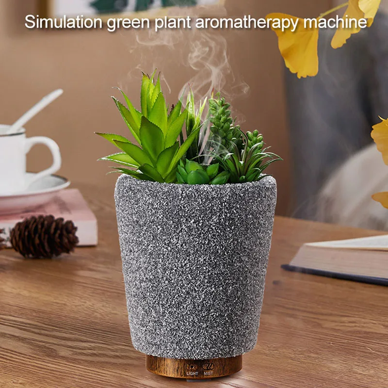 

200ML Ultrasonic Aroma Diffuser Simulation Green Plant Aromatherapy Mute Humidifier Air Free Waterless Auto Off Fogger