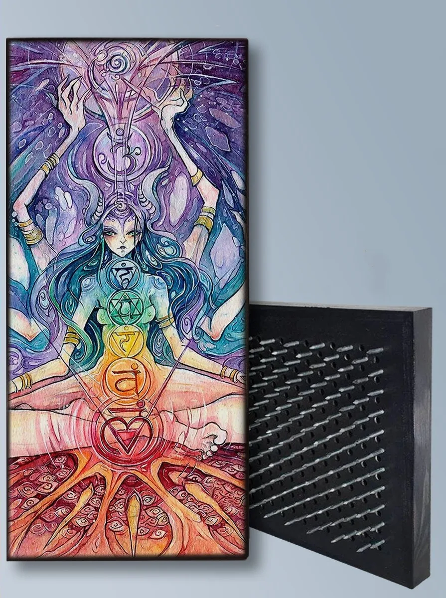 Доска Садху с гвоздями для йоги духовности (девушка абстрактная душа тело магия магия) -1463/шаг 10мм йога фитнес медитация.