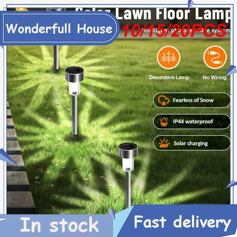 

10/15/20PCS 1.2v40mah Outdoor Lawn Floor Lamp Garden Decorative Outdoor Garden Lamp Automatically Three Light Color