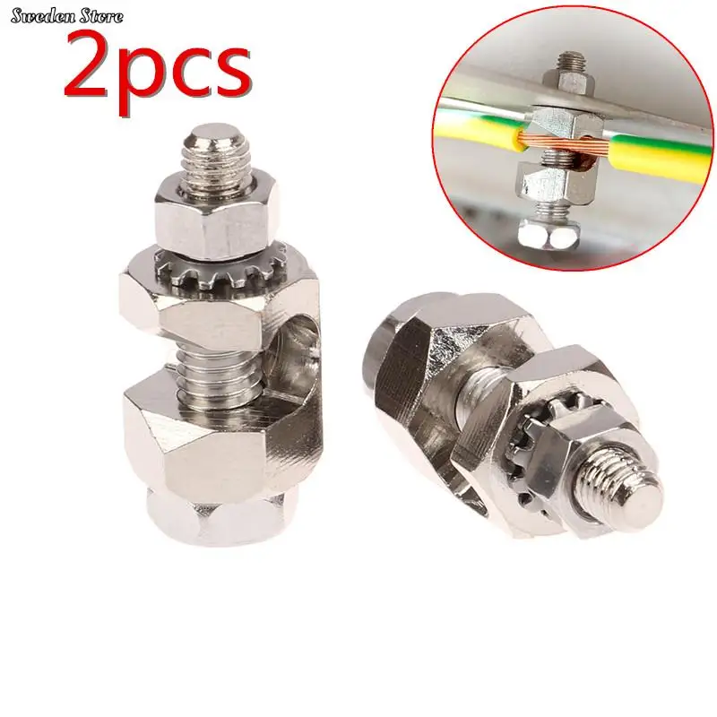 2Pcs Solar Panel Photovoltaic Ground Lug Fasteners Clips Cable Clamps for Solar Mounting System Easy Installation