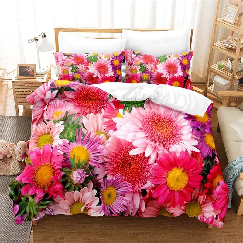 

Colored Daisy Bedding High-grade Duvet Cover Set King Size Bed Comforter Set Fashion Design Comforter Cover Bedding Sets Bed Set