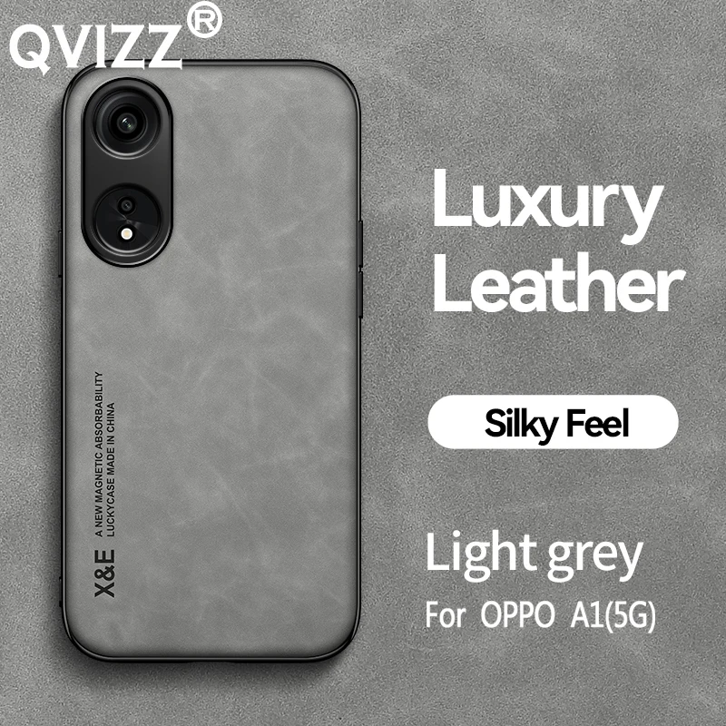

Leather Case for Oppo A1 PHS110 Luxury Frosted Car Magnetic Holder Armor Shockproof Soft Edges Hard Back Phone Cover for OppoA1