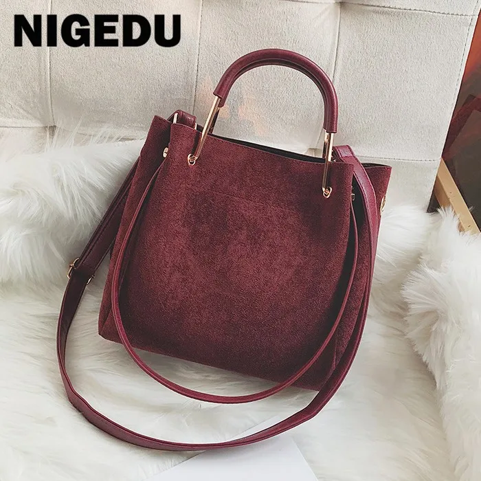 

Зимняя матовая кожаная женская сумка, винтажная женская сумка через плечо, Повседневная Большая Сумка-тоут, женская сумка-мессенджер через ...