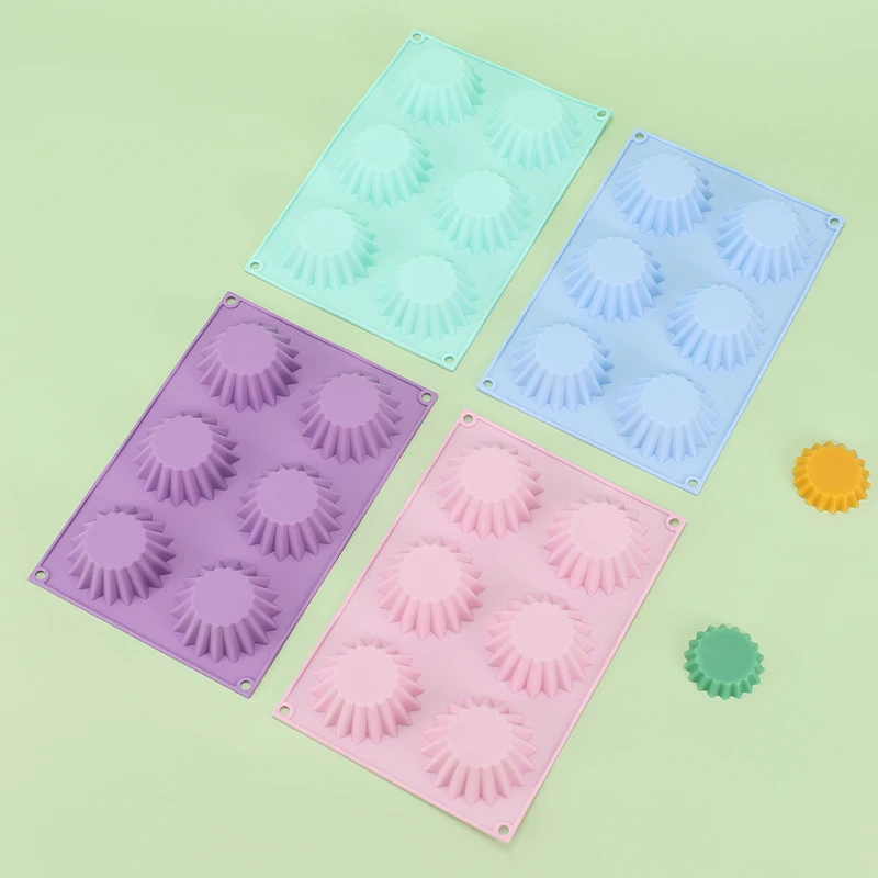 

Silicone Mold 6 Hole Muffin Cup Baking Kit DIY Cake Tart Chocolate Jelly Cookies Pastry Dessert Soap Candle Fondant Bakeware