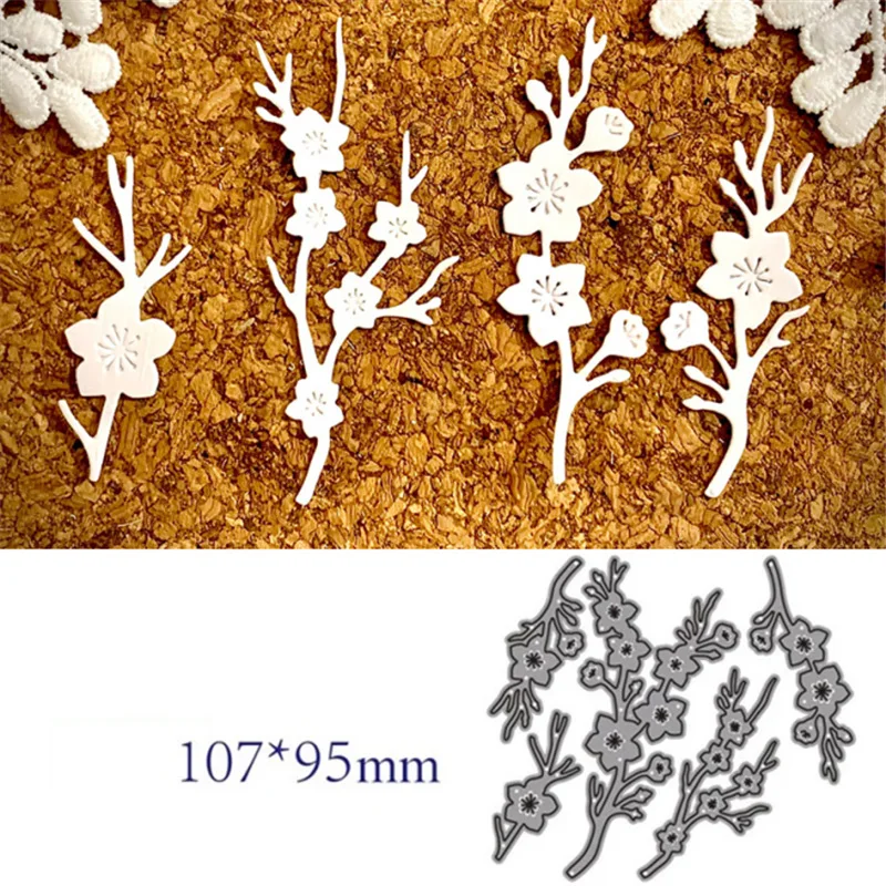 

Plum Blossom Metal Cut Dies Stencils for Scrapbooking Stamp/Photo Album Decorative Embossing DIY Paper Cards