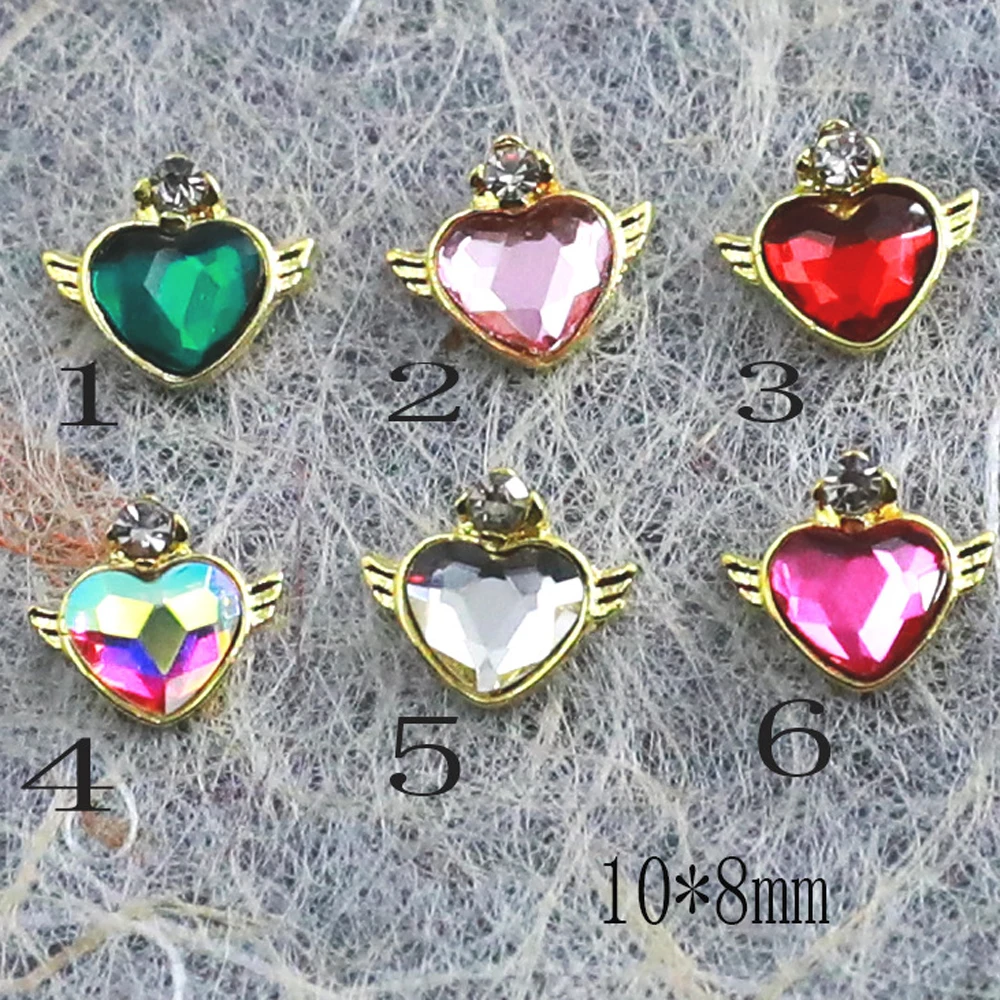 10 шт. циркониевое сердце металлические украшения для ногтей принадлежности