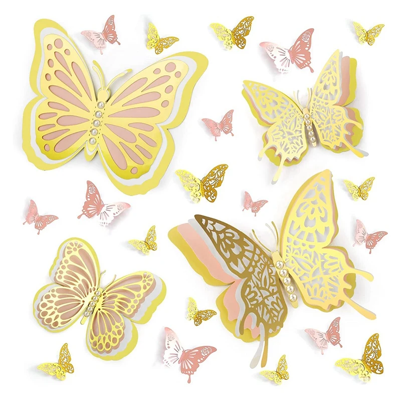 

76 Pcs Butterfly Wall Decor For Girls Bedroom Decor,Butterfly Wall Decor For Room Decorations