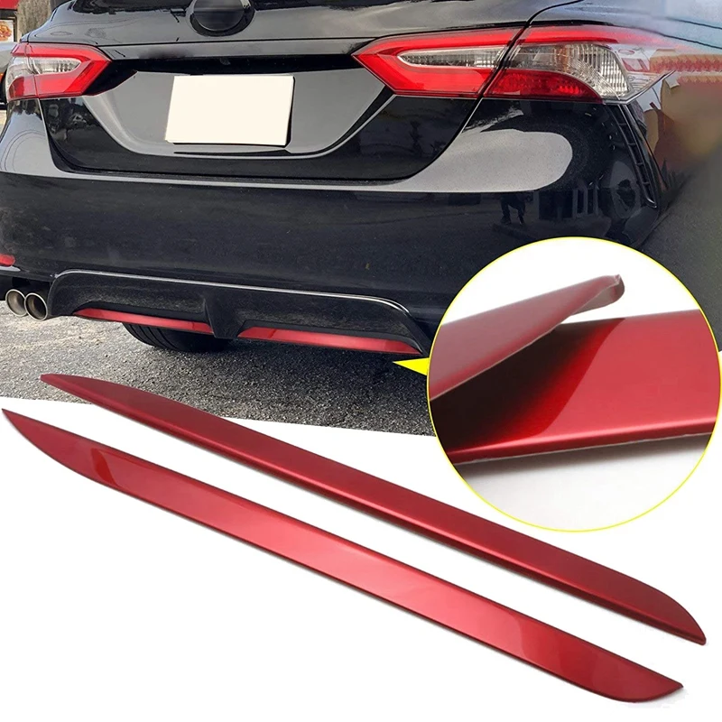 

Для Toyota Camry SE XSE 2018-2020, задний бампер, Нижняя защита губ, накладка, декоративная накладка, красная накладка из нержавеющей стали