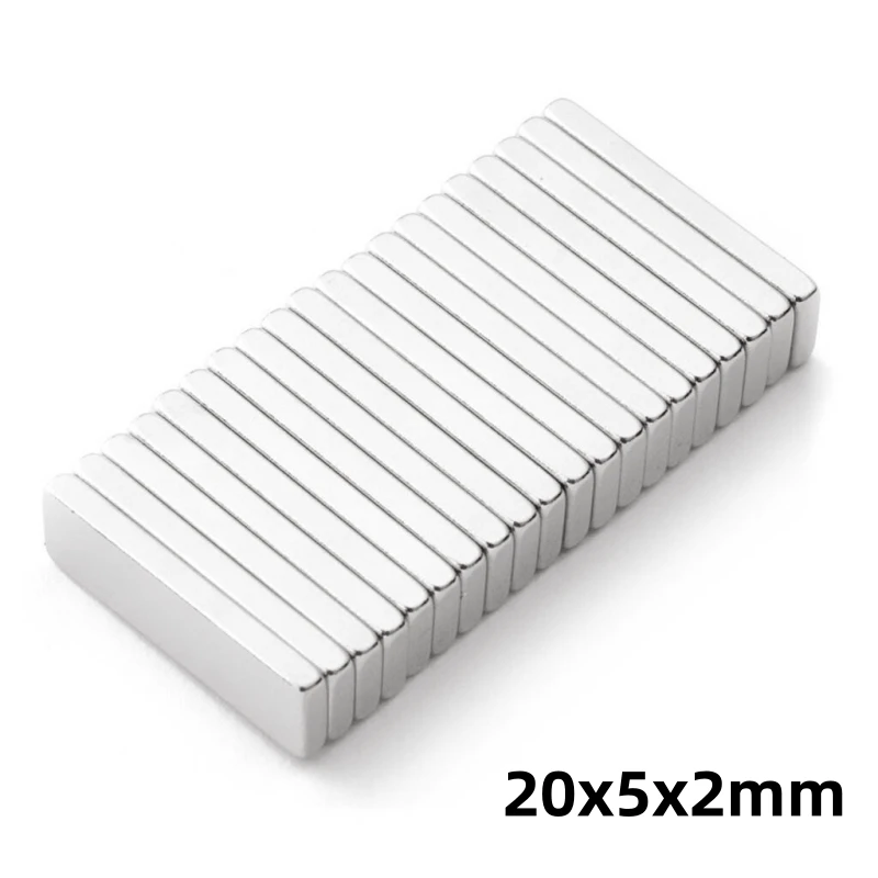 

F20*5*2mm Strong Powerful Ndfeb Magnet Industrial Rare Earth Permanent Neodymium Magnetic Materials Strong N35-N52 Block Magnets
