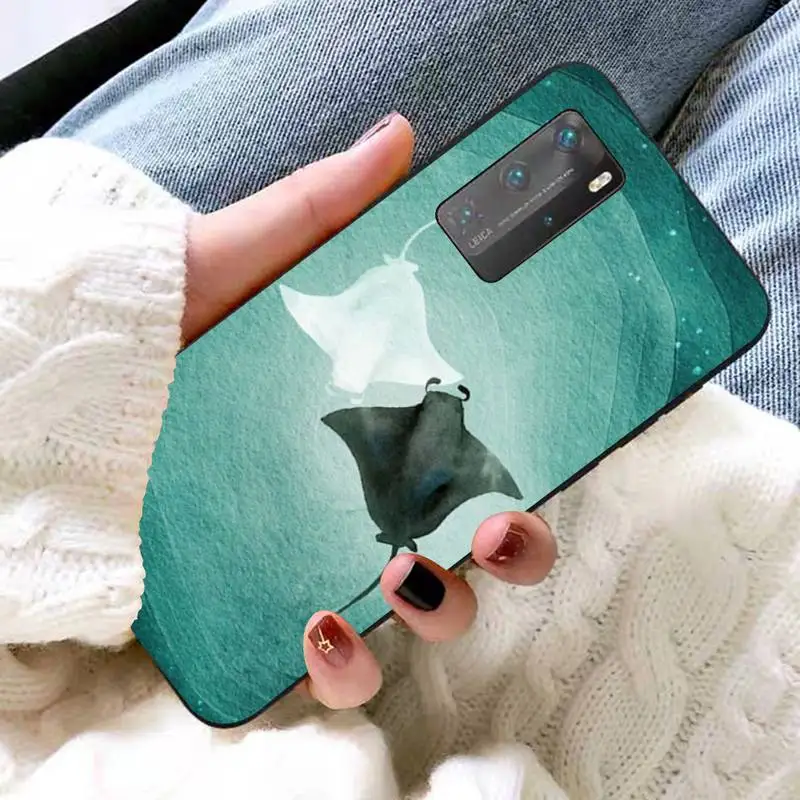 YNDFCNB Ocean Animal Manta Ray Phone Case For Huawei P 8 9 10 20 30 40 50 Pro Lite Psmart Honor 10 lite 70 Mate 20lite