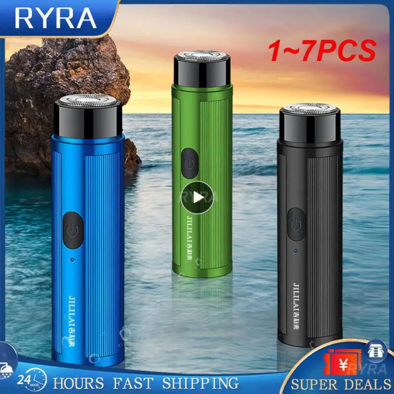

1~7PCS New USB Charge Mini Electric Shaver Long-Lasting Portable Washable Car Rechargeable Razor Travel Car Mini Professional