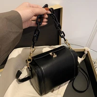 leather box chains crossbody bag for women fashion messegner bag tote button leather small flap bag and purse casual bag totes