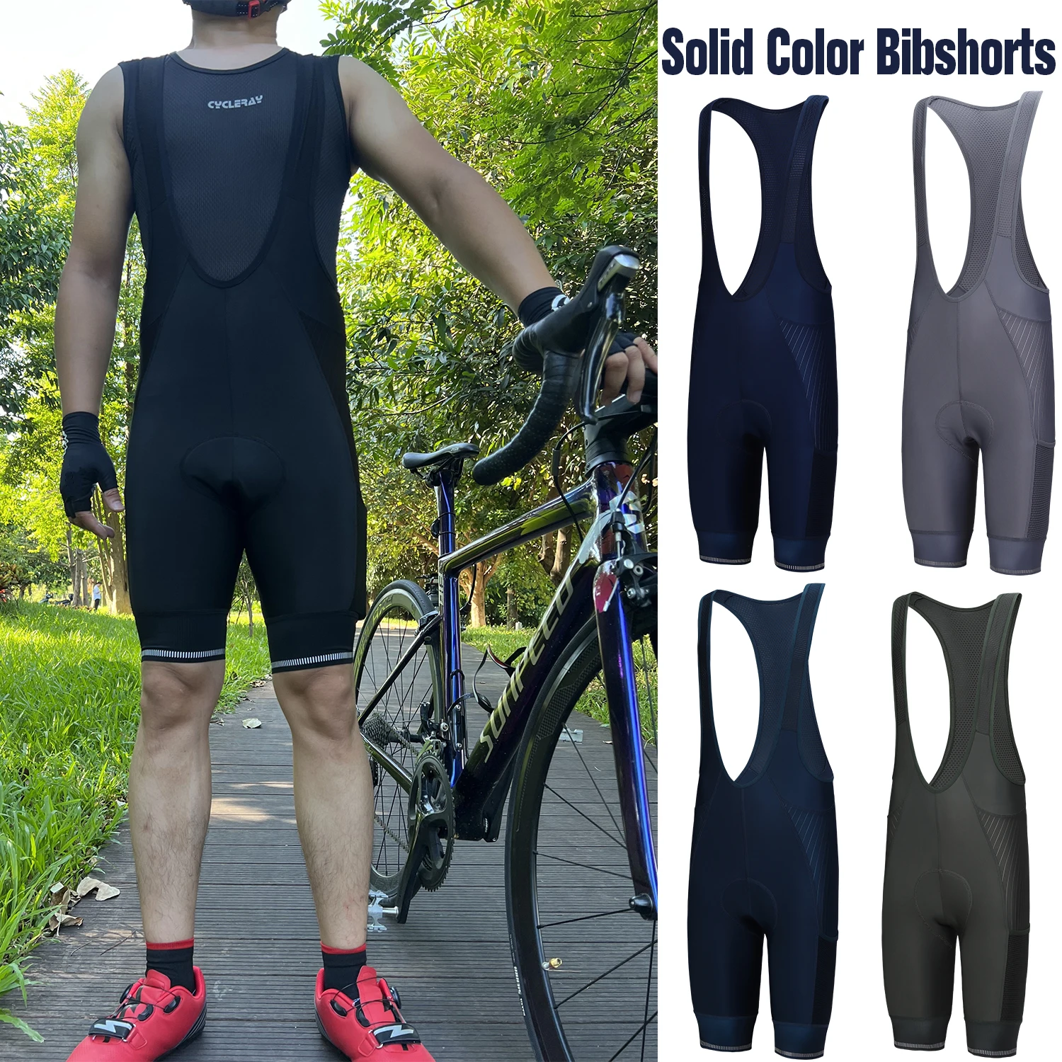 

Men Cycling Bib Shorts Blank Blue&Black 5D Gel Pad Mountain Bike Shorts High End Outdoor Breathable Bike Tight Knicker