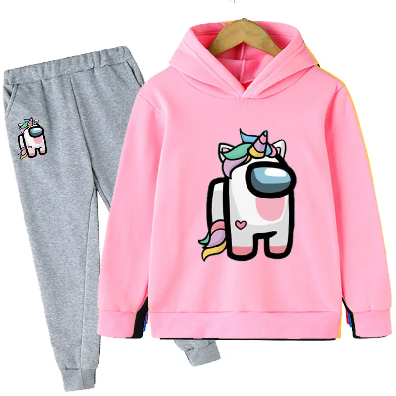 

Girls Spring Clothing Unicorn Hoodies+Long Pants 2Pcs Casual Set Tops Outfits Sweatshirt Kids Birthday Party Sets For 4-14 Years