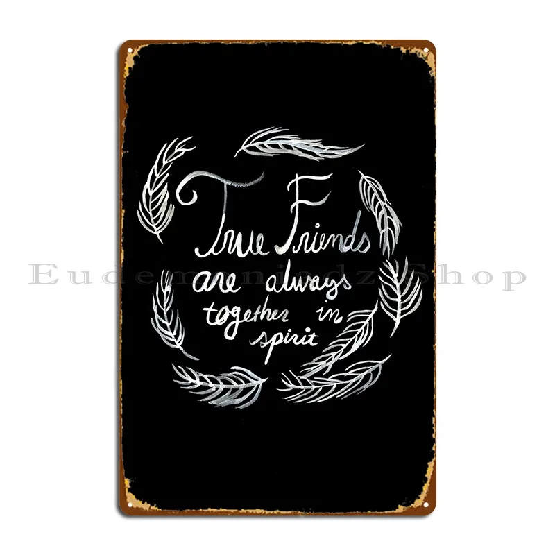 Anne Of Green Gables True Friends Черно-белый металлический знак Вечеринка Ретро Гостиная