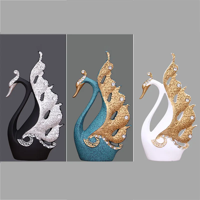 

Home Decoration Accessories A Pair Of Swan Statue Home Decoration Sculpture Modern Art Jewelry Wedding Gift