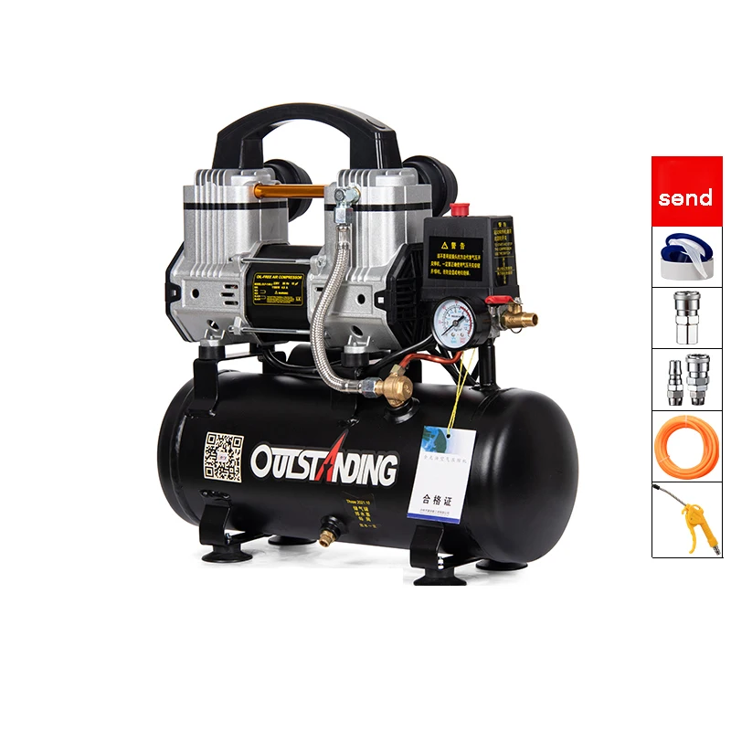 Small Oil-free Air Compressor Industrial Grade 200v Portable Woodworking High-pressure Air Pu