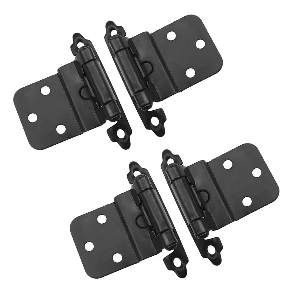 

10pcs Self Closing Overlay Flush Cabinet Hinge Heavy Duty Door Cupboard Hinges For Bathroom Kitchen Decor Accessories