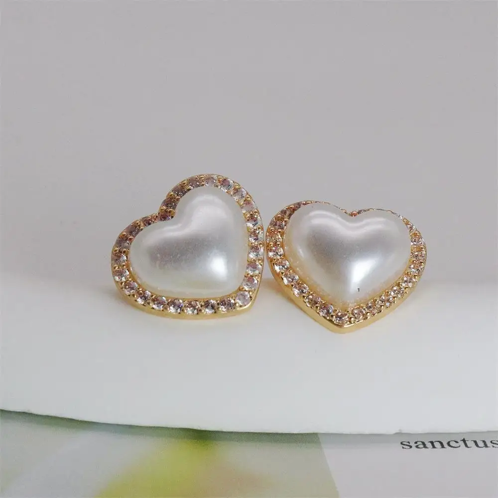 Великолепные серьги с имитацией жемчуга в форме сердца для женщин Роскошные