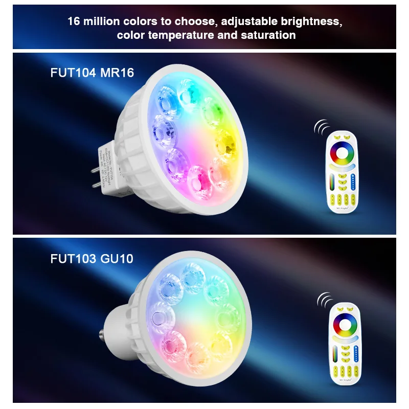 Miboxer 4 Вт GU10 MR16 RGB + CCT Светодиодный прожектор FUT103 FUT104 12 в 110 В 220 внутренняя лампа 2 4G