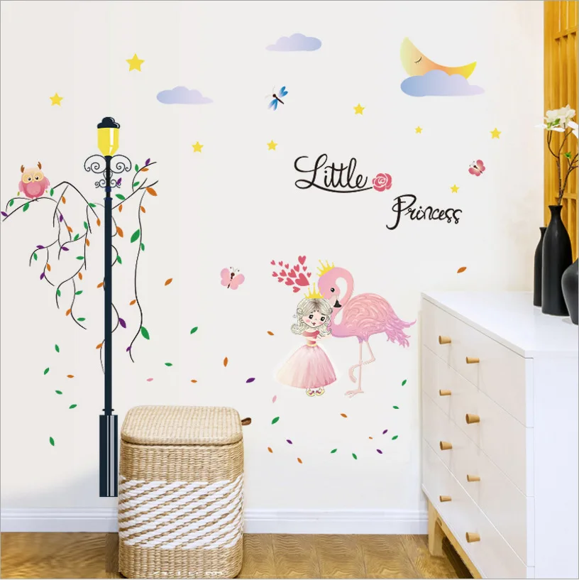 

Настенные стикеры принцессы для девочек, спальни, гостиной, домашний декор, Мультяшные танцевальные Фотообои