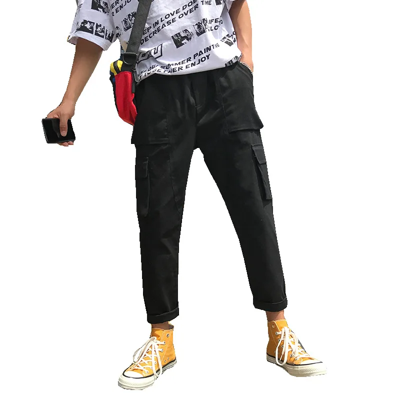 

Hot 2022 Multi-pocket Hong Kong Fashion Brand Casual Pants Men's Overalls Straight Cloth Pants Japanese Korean Men's Pants