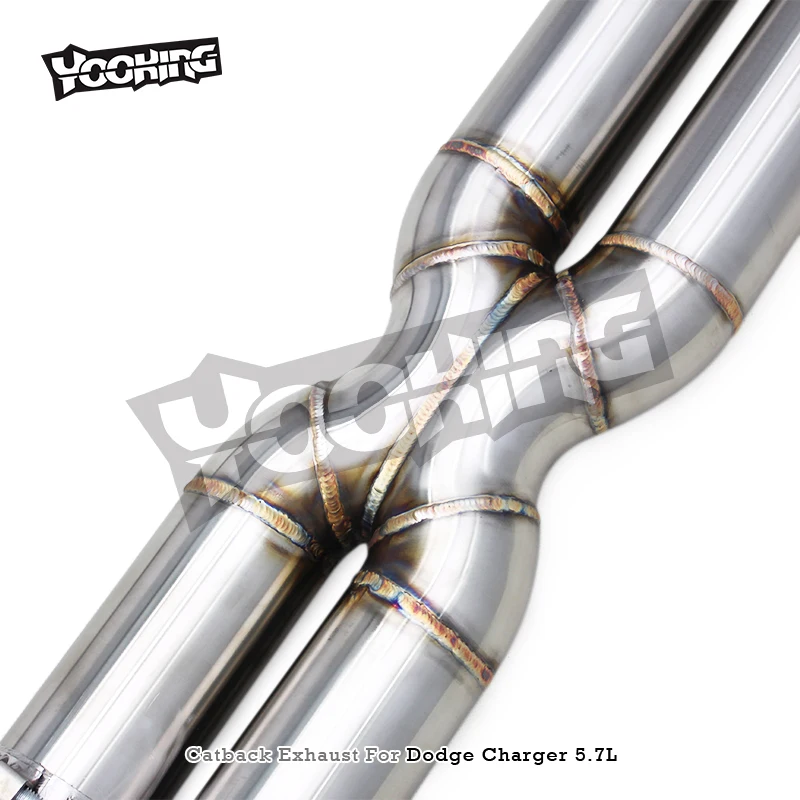 Фото Улучшенная звуковая система YK Catback для Dodge Charger/Challenger V8 5.7L 2009-2014, глушитель из нержавеющей стали, выхлопная система с электронным управлением клапанами. №3