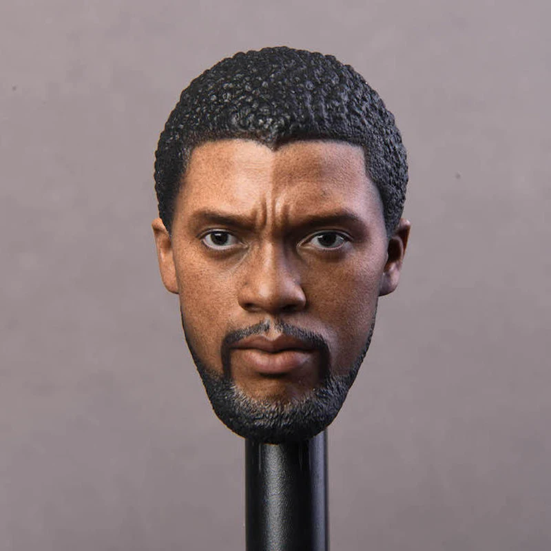 

1/6 Scale Male Figure Accessory Black Panther Chadwick Boseman Head Sculpt Beard for 12'' Male Action Figure Body Headply Toys