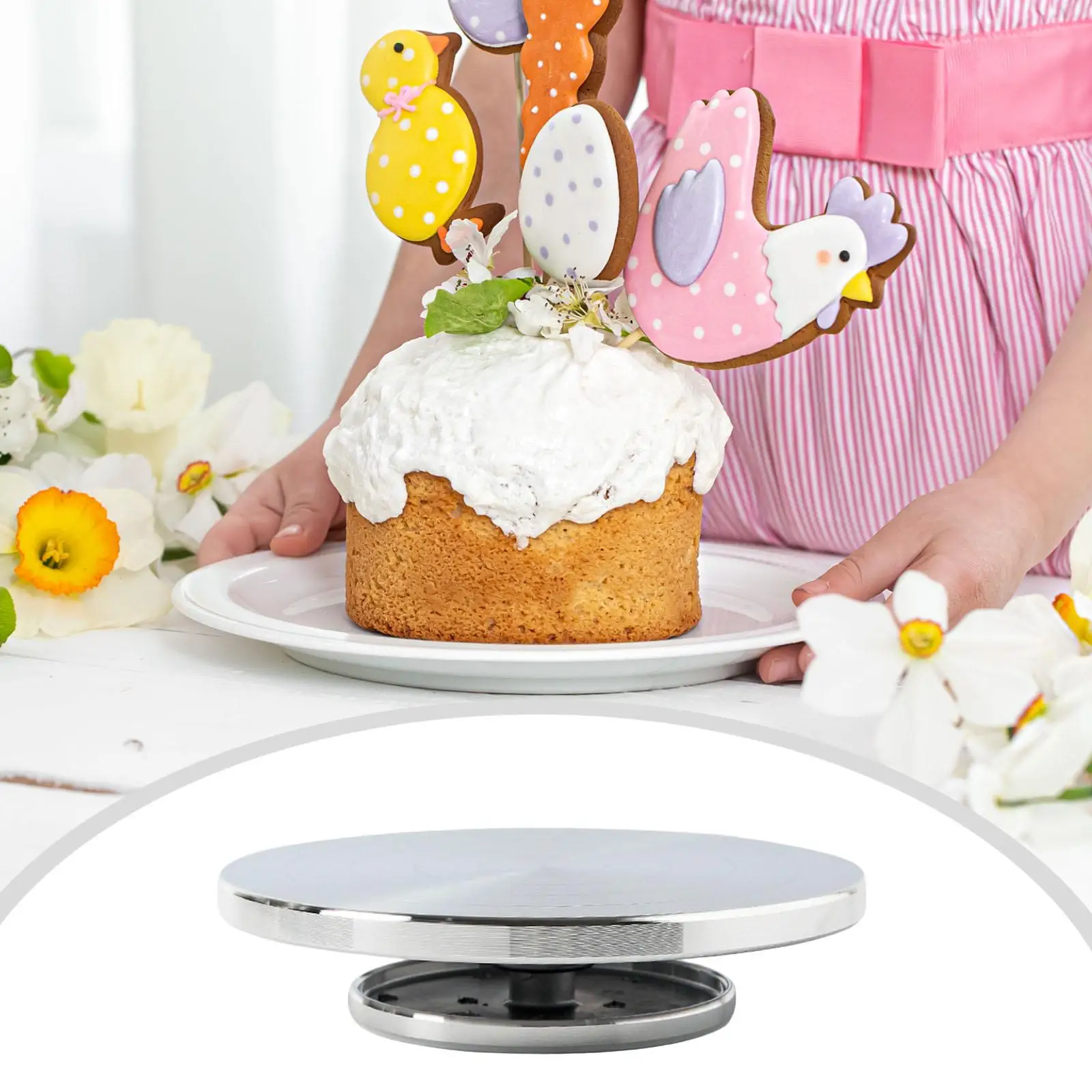 

Sculpting Wheel Turntable Clay Pottery Tool Revolving Cake Turntable for Baking Cake Cream Decorating Displaying Item Modelling
