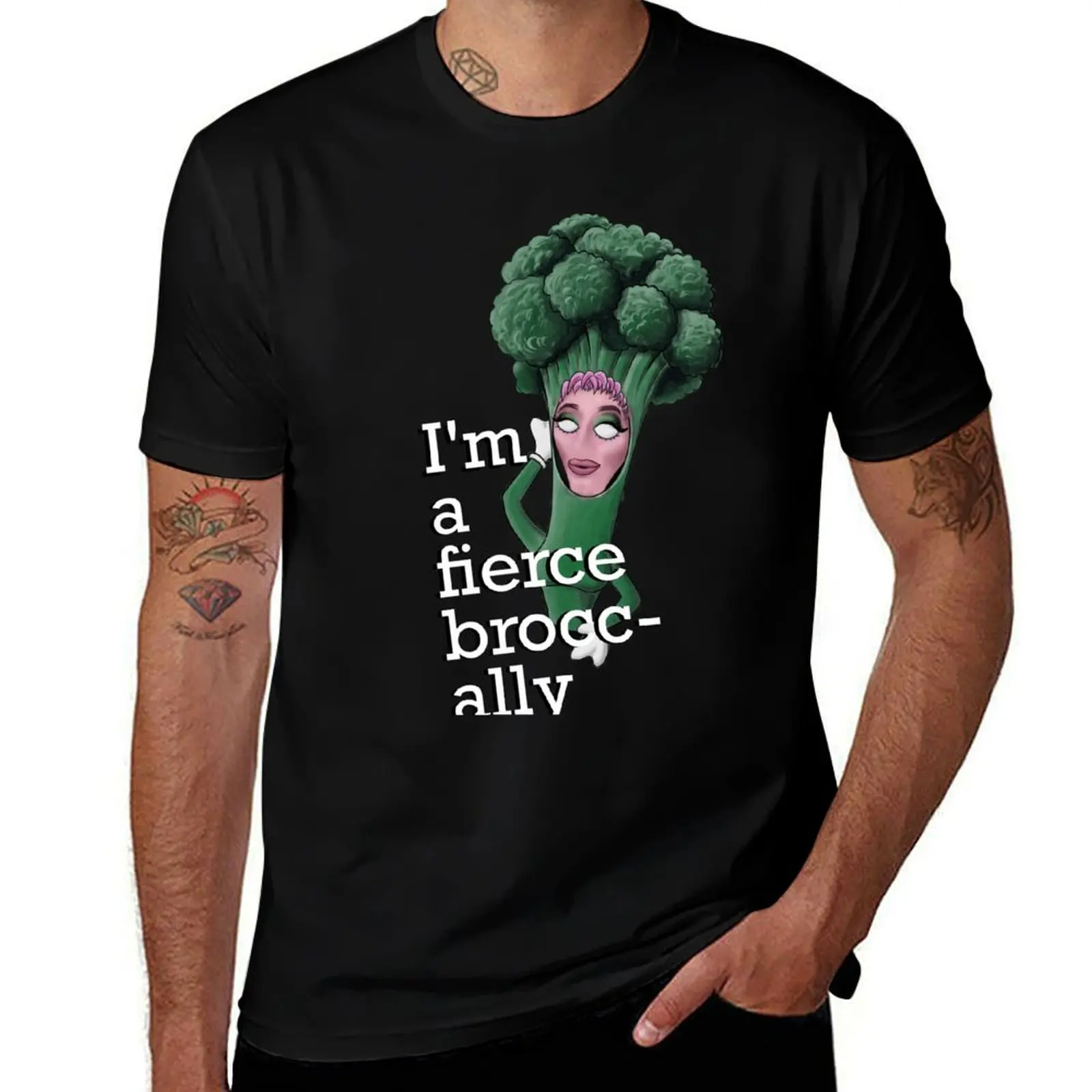 Фото Футболка I'm a fierce Brocc-ally 2, базовая повседневная хлопковая рубашка с короткими рукавами №1