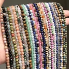 Натуральный камень, голубой сапфир, резина, морганит, маленькие микро граненые бусины для женщин, изготовление ювелирных изделий сделай сам, аксессуары для браслетов 2 3 4 мм