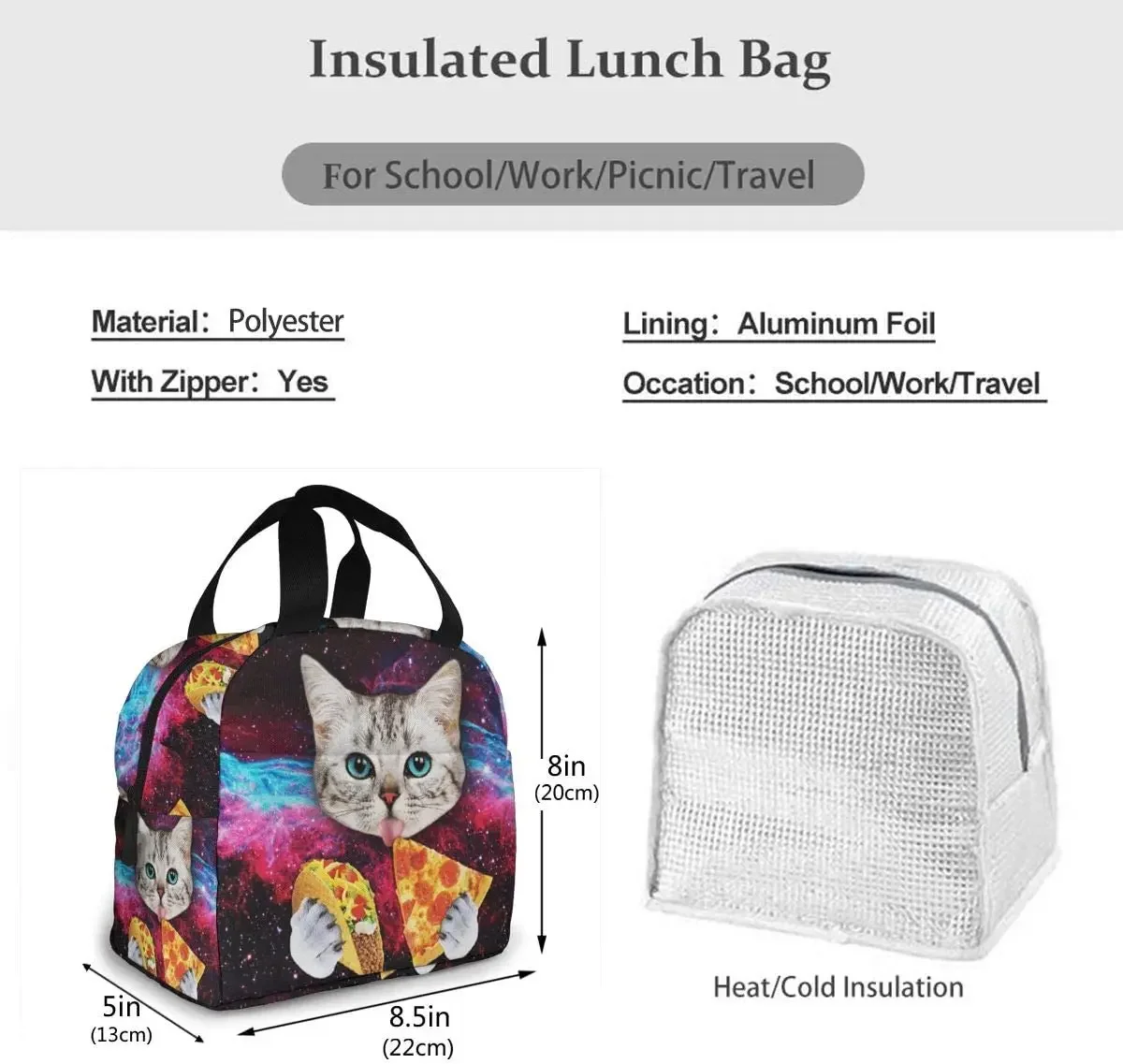 Портативная изолированная термосумка Space Cat многофункциональная повседневная