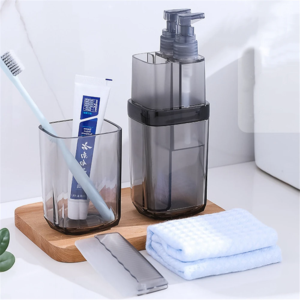

Portable Toiletries Travel Wash Set Shampoo Shower Gel Storage Box with Wash Cup Toothbrush Toothpaste Towel Organizer Bottle