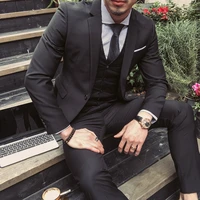 mens suit groom wear notched lapel business casual tailor made slim fit 3 piece jacketvest pants costume homme