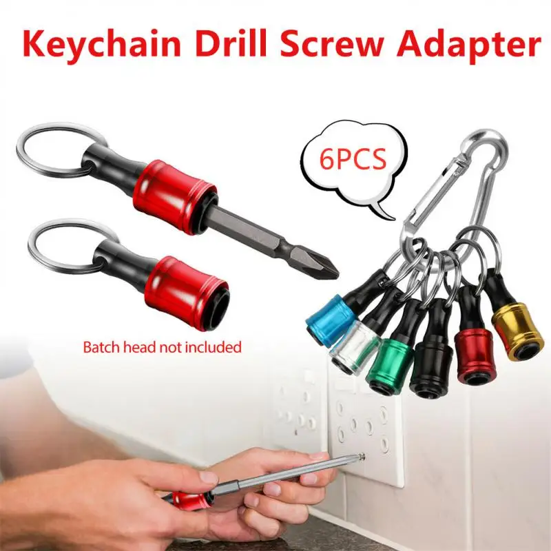 

1/4inch Hex Shank Aluminum Alloy Screwdriver Bits Holder Extension Bar Drill Screw Adapter Quick Release Keychain Easy Change