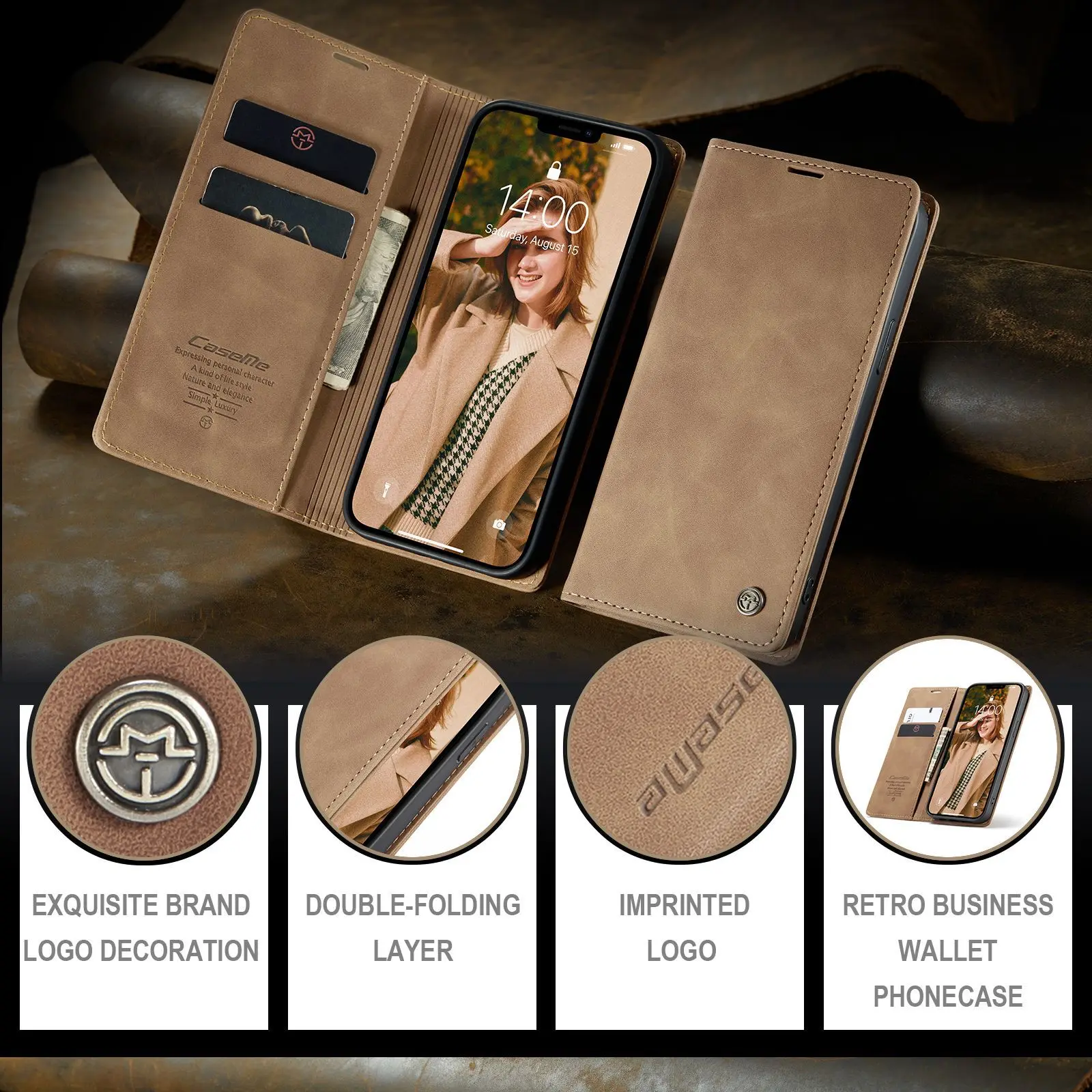 

Multifunctional Luxury Leather iPhone soft case for iPhone 13 12 11 xs 6 7 8 for girls girlfriend gifts