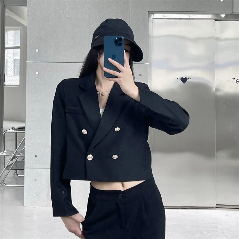 

Женский Свободный Топ, черный топ в Корейском стиле, весна 2023