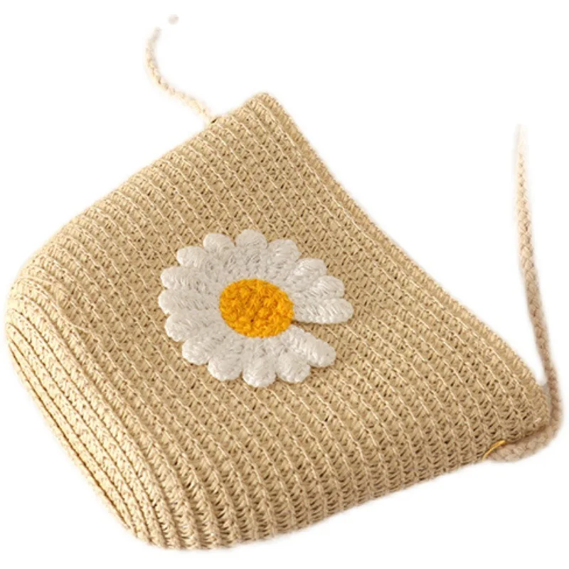 New Bag Spring/Summer Princess Zero Wallet Handwoven Children's Straw Bag Mini Fruit Zipper Bag Crossbody Bag