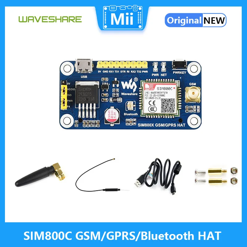 SIM800C GSM/GPRS/Bluetooth шляпа для Raspberry Pi,2G связи, передача данных по Bluetooth, поддерживает SMS,GPRS,DTMF,HTTP и т. д. SIM800C GSM/GPRS/Bluetooth шляпа для Raspberry Pi,2G связи, передача данных по Bluetooth, поддерживает SMS,GPRS,DTMF,HTTP и т. д.