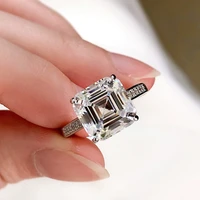 minimalist princess square cubic zirconia wedding rings for women low key simple and elegant design trend jewelry