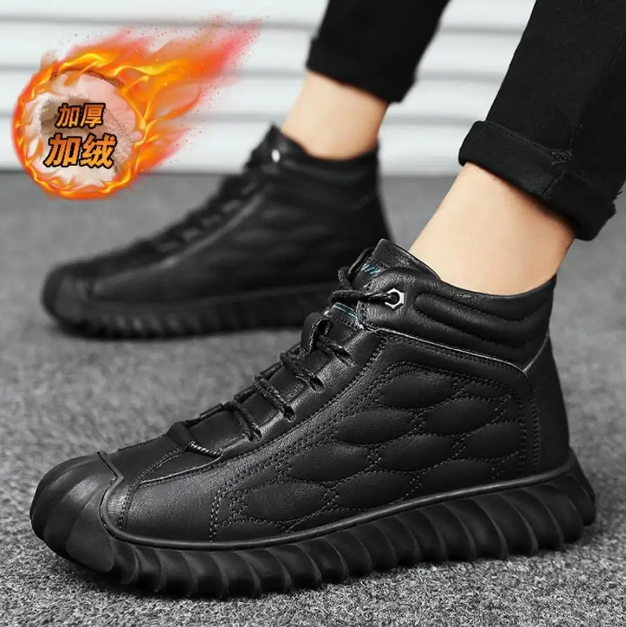 

Men Adult Warm Snow Boots Soft Bottom Winter Men's Short Boots Outside Botines Hombre Deportivos Nan Walking Boots Footwear