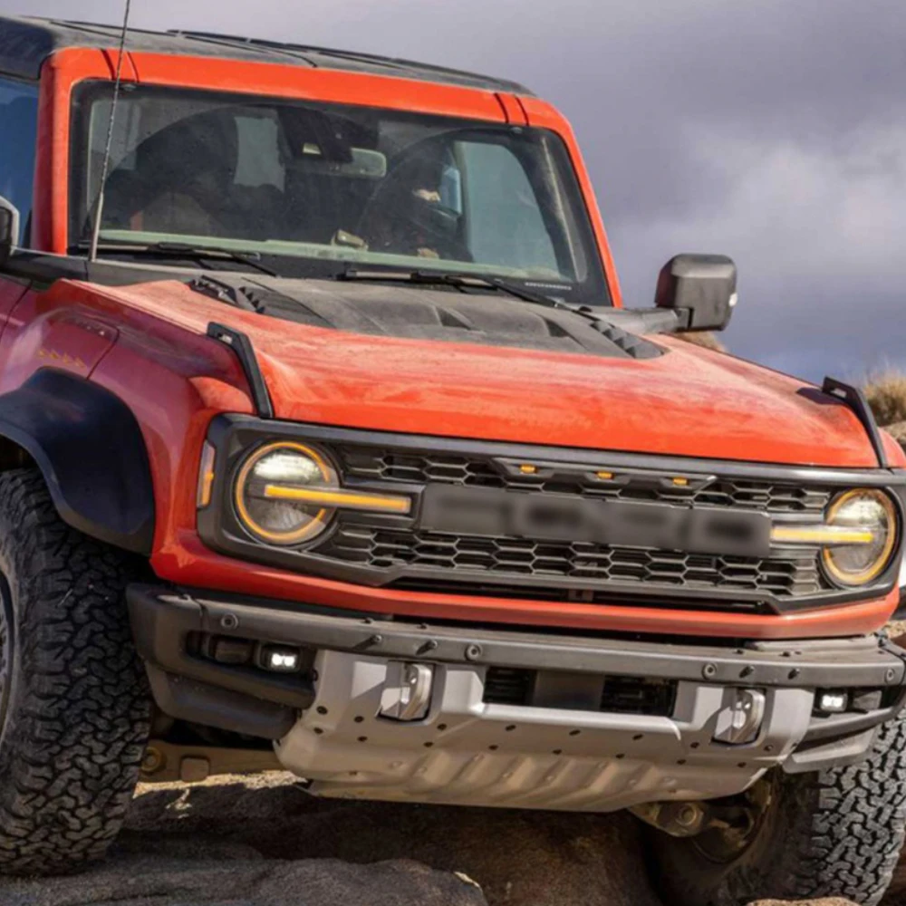 Фото Передняя решетка для Ford Bronco Raptor Style 2022-2024, решетка бампера со светодиодными фонарями, детали для модификации внедорожников на открытом воздухе №5