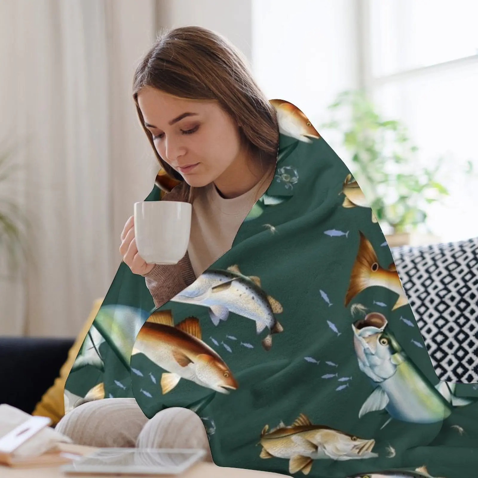 Mary Tracy — Тарпон Снук крапчатая форель и красная барабанная плоская одеяло для